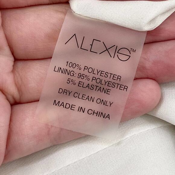 Alexis Yates Metallic M'o Exclusive Satin Slit Cocktail Dress Silver Size M - Picture 7 of 10